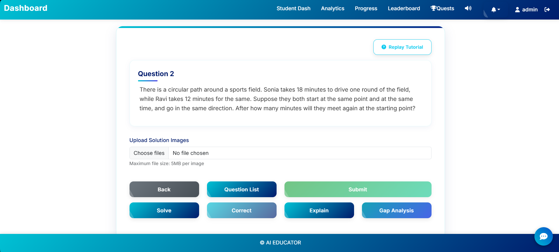 AiEducator platform dashboard